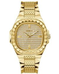 Guess - Gold Stainless Steel Dress Watch - Lyst