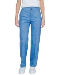Street One - Blue Polyester Casual Pants - Lyst