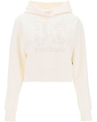 Palm Angels - Logo-embroidered Hooded Cotton Sweatshirt - Lyst