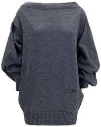 MM6 by Maison Margiela - Gray Wool Oves Aries Casual Dress - Lyst