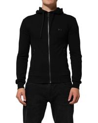 Dolce & Gabbana - Sweater Black Cotton Hooded Men Sweatshirt Sweater - Lyst