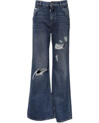 Dolce & Gabbana - Distressed Wideleg Jeans - Lyst