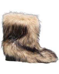 Dolce & Gabbana - Brown Faux Fur Mid Calf Men Boots Shoes - Lyst