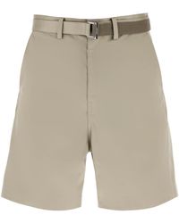 Sacai - Cotton Belted Shorts - Lyst