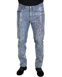 Dolce & Gabbana - Sequin Paint Splatter Jeans - Lyst