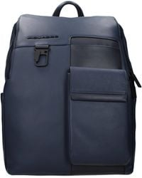 Piquadro - Blue Leather Backpack - Lyst