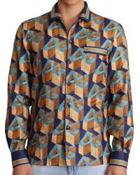 Dolce & Gabbana - Dg Logo Silk Top Shirt - Lyst