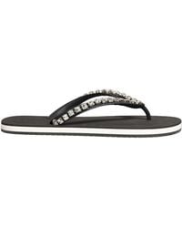 Dolce & Gabbana - Black Embellished Rubber Flip Flops Men Shoes - Lyst