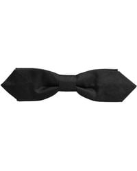 Dolce & Gabbana - Men Black Polyester Adjustable Neck Papillon Bow Tie - Lyst