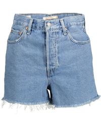 Levi's - Chic Fringed Hem Denim Shorts - Lyst