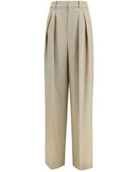 Saint Laurent - Beige Wool Oves Aries Dress Pants - Lyst
