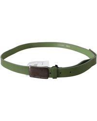 CoSTUME NATIONAL - Green Leather Silver Buckle Waist Men Belt - Lyst