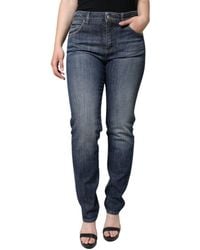 Dolce & Gabbana - Dark Cotton Stretch Skinny Denim Jeans - Lyst
