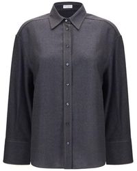 Brunello Cucinelli - Gray Wool Oves Aries Dress Shirt - Lyst