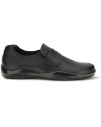 Prada - Black Calf Leather Bos Taurus Slip - Lyst