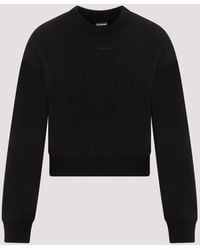 Jacquemus - Le Sweatshirt Gros Grain In Black Cotton - Lyst