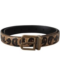 Dolce & Gabbana - Chic Engraved Logo Leather Belt - Lyst