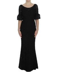 Dolce & Gabbana - Floral Lace Long Bodycon Maxi Dress - Lyst