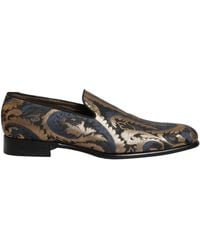 Dolce & Gabbana - Blue Brocade Slip On Men Dress Loafers Shoes - Lyst