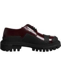 Dolce & Gabbana - Red Leather Lace Up Trekking Dress Shoes - Lyst