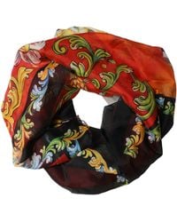 Dolce & Gabbana - Multicolor Silk Printed Square Foulard Scarf - Lyst