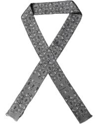 Dolce & Gabbana - Men Gray Bee Silk Skinny Twilly Foulard Scarf - Lyst