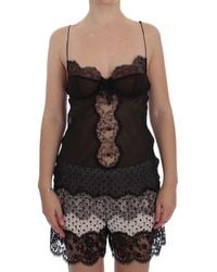 Dolce & Gabbana - Silk Lace Babydoll Top Black Sig30084 - Lyst