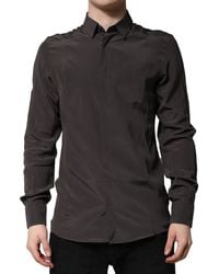 Dolce & Gabbana - Dark Silk Dress Formal Shirt - Lyst