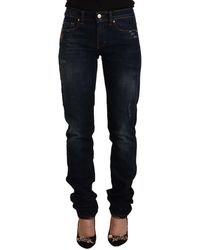 Gianfranco Ferré - Gf Ferre Dark Washed Mid Waist Cotton Denim Skinny Jeans - Lyst