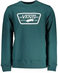 Vans - Green Logo Print Round Neck Sweatshirt - Lyst