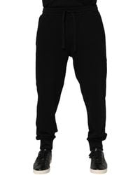 Dolce & Gabbana - Black Cotton Crown Jogger Sweatpants Pants - Lyst