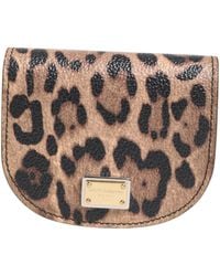 Dolce & Gabbana - Leopard Print Calf Leather Small Coin Purse Wallet - Lyst