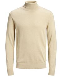 Jack & Jones - Beige Cotton Turtleneck - Lyst