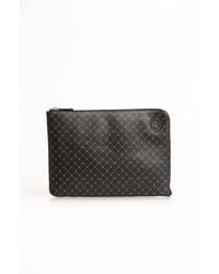 Trussardi - Black Leather Clutch Bag - Lyst