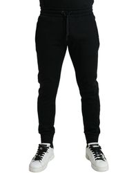 Dolce & Gabbana - Black Cotton Blend Jogger Men Sweatpants Pants - Lyst
