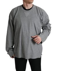 Dolce & Gabbana - Gray Crewneck Pullover Silk Top Sweater - Lyst