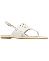 Liu Jo - White Leather Flat Sandals - Lyst