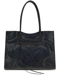 Balenciaga - Black Lamb Ovis Aries Aries Shoulder Bag - Lyst