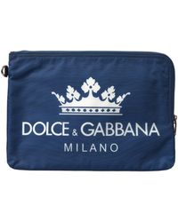 Dolce & Gabbana - Blue Dg Milano Print Nylon Pouch Clutch Men Bag - Lyst
