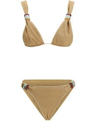 Oséree - Gold Polyamide Bikini - Lyst
