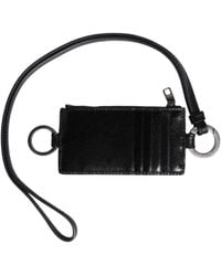 Dolce & Gabbana - Black Leather Logo Embossed Lanyard Card Holder Wallet - Lyst