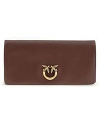 Pinko - Bordeaux Calf Leather Bos Taurus Clutch Bag - Lyst