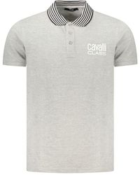 Roberto Cavalli - Gray Cotton Polo Shirt - Lyst
