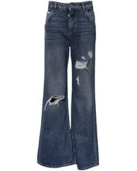 Dolce & Gabbana - Distressed Wideleg Jeans - Lyst