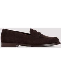 Dunhill - Chocolate Audley Penny Leather Loafers - Lyst
