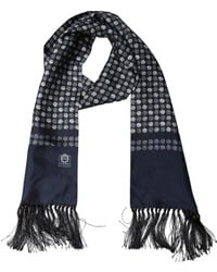 Dolce & Gabbana - Geometric Dot Silk Fringed Neck Shawl Scarf - Lyst