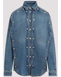 Y. Project - Evergreen Vintage Blue Organic Cotton Snap Off Denim Shirt - Lyst