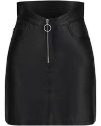 Fiorucci - Black Lamb Leather Mini Skirt - Lyst
