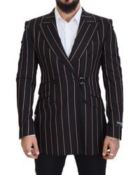 Dolce & Gabbana - Striped Double Breasted Blazer - Lyst