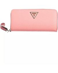 Guess - Chic Pink Zip Wallet With Contrasting Details - Lyst